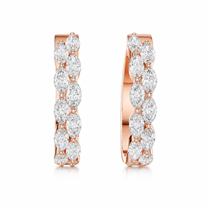 Classic Marquise Cut Moissanite Iced Out <b>Hoop</b> <b>Earrings</b> Rose Gold Plated Jewelry for Wedding Party Gift - Product Image 3