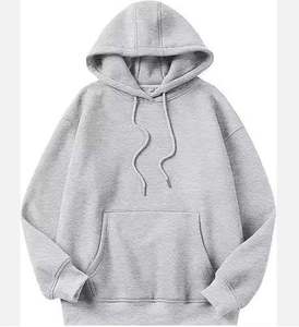 เสื้อฮู้ดดี้ผู้ชายไซส์ใหญ่ สีพื้น ผ้าฝ้ายฟลีซ 100% เป็นมิตรกับสิ่งแวดล้อม ระบายอากาศได้ดี สวมใส่สบายในฤดูหนาว ทรงปกติ มีกระเป๋า - Product Image 1