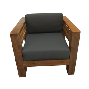 VENTE FLASH - Canapé de jardin en teck à une place avec coussin super confortable - Meubles de jardin et de salon - Style moderne - Product Image 2