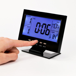 Hoge-Resolutie <span class=keywords><strong>Lcd</strong></span> Digitale Bureauklok Met Temperatuur/Vochtigheid <span class=keywords><strong>Display</strong></span> Modern Ontwerp Voor Muur-Of Desktopgebruik - Product Image 1