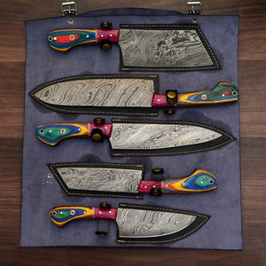 ชุดมีดเชฟเหล็กดามัสกัสระดับมืออาชีพ ผลิตด้วยมือ คอลเลคชั่นมีดครัว ดีไซน์ทนทานสำหรับการใช้งานระยะยาว - Product Image 4