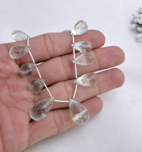 หยดน้ำอะเมทิสต์สีเขียวเจียระไน 17 เม็ด อัญมณีธรรมชาติสำหรับทำเครื่องประดับชั้นดี - Product Image 4