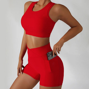 2026 Premium Quality White 2 Piece Yoga Set <b>Crop</b> <b>Top</b> High Waist Shorts Seamless Breathable Sport Wear - Product Image 4