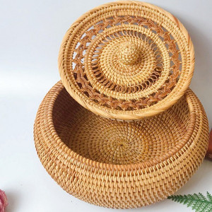 Custom Handwoven Rattan Storage <b>Baskets</b> Round & <b>Square</b> Shapes for Bathroom, Kitchen, Bedroom, and Living Room - Product Image 5