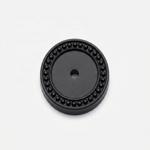 Modern Unlacquered Brass <b>Cabinet</b> Backplate with Central Hole for Furniture Hardware <b>Knob</b> Beaded Design Home Office Living Room - Product Image 3