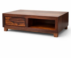 Modern Solid Wood Coffee <b>Table</b> with Drawer and Open Shelf |Rectangular Coffee <b>Table</b> with Storage | B2B Wholesale India - Product Image 3