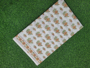 Tela de algodón india estampada a mano con motivos Mugal Butta, ecológica, transpirable, de punto ligero de alta calidad para coser. - Product Image 4