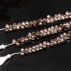 Natural Smoky Quartz Faceted Pear Briolette Beads 5x7mm Smoky Quartz Wholesale Bulk Gemstone Bead Strand 6 Inch <b>Jewelry</b> <b>Making</b> - Product Image 4
