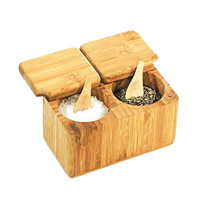 Contenedor de Sal de Madera de Olivo Hecho a Mano de Lujo, con Tapa de Madera, Apto para Lavavajillas, Diseño Moderno para Condimentos y Especias de Cocina - Product Image 1