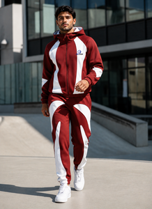 Ensemble de survêtement deux pièces coupe-vent streetwear premium personnalisé, poids moyen, oversize, patchwork, respirant, imperméable, écologique - Product Image 3