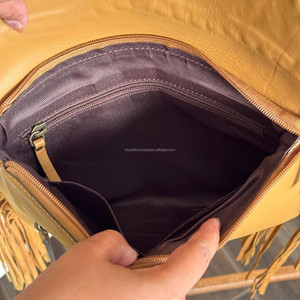 Bolso de cuero mecanizado a mano de alta calidad 2025, moda de moda, último diseñador de lujo, bolso de mensajero de piel de oveja con flecos para mujer - Product Image 6