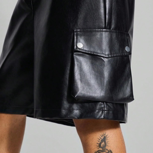 Custom New Design <b>Leather</b> wear <b>Men</b> <b>Short</b> Premium Quality <b>Leather</b> Cargo <b>Short</b> Modern Slim Fit And OEM Service - Product Image 4