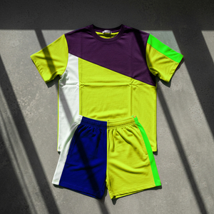 Camiseta de Hombre con Logotipo Personalizado, Corte Ajustado, Paneles, Conjunto de 2 Piezas, Verano, Tallas Grandes, Gimnasio, Playa, Ropa Urbana - Product Image 6