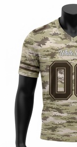 Maillot de football américain en polyester 100 % de haute qualité, grande taille, manches courtes, personnalisable, avec impression thermique sur le devant - Product Image 4
