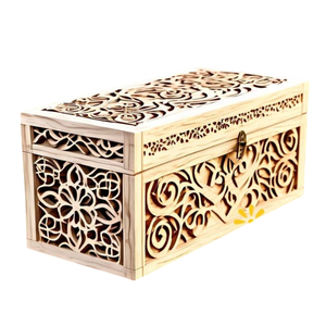 Caja de Madera Octogonal de Lujo Personalizada con Corte Láser y Cierre Dorado, Caja de Regalo de Madera Vintage con Diseño Calado para Joyería, Almacenamiento y Recuerdos - Product Image 6