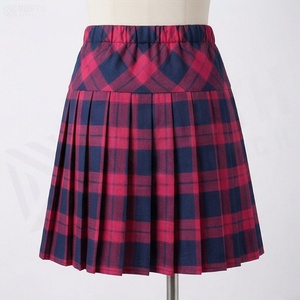 Jupe mini plissée à carreaux pour femme, taille élastique, tissée, style toutes saisons - Product Image 2