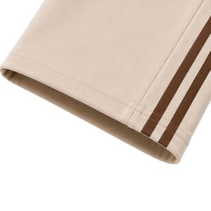 Ensemble décontracté deux pièces beige et marron pour femme : T-shirt oversize et pantalon large avec rayures contrastées - Product Image 5