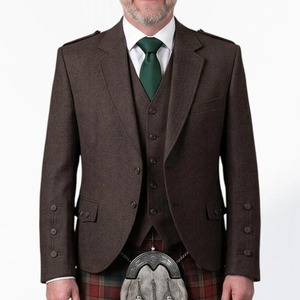 Chaqueta Kilt de Tweed Argyle, Lana Serge, Estilo Escocés, para Fiestas, Chaquetas Kilt para Hombre - Product Image 1