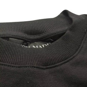Camiseta de Manga Larga Negra para Hombre con Mangas en Contraste de Punto Waffle Crema, Cuello Redondo, Corte Regular Informal - Product Image 6