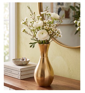 Premium Vintage Modern Fancy Hot Luxury Aluminum Raw Gold Fancy Metal Table Top Decorative Flower <b>Vase</b> Home Decorative <b>Mini</b> <b>Vase</b> - Product Image 1
