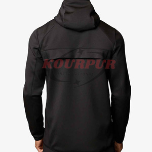 <b>Black</b> Hooded Jacket Regular Fit Zipper Casual Autumn Wear Hoodie For <b>Men</b> In Reasonable Price - Product Image 3