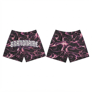 Pantalones Cortos Deportivos de Malla de Poliéster Premium de 180 GSM para Hombre, Color Negro y Rosa, Sublimación, Transferencia Térmica Personalizada, Bordado, Impresión de Logotipo - Product Image 1