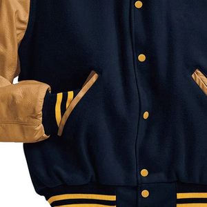 Vestes personnalisées Blouson aviateur patchwork pour cavalier pour hommes Blouson universitaire personnalisé en satin pour équipe universitaire - Product Image 3