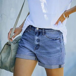 Shorts de yoga confortables et de haute qualité pour femmes, taille mi-haute, séchage rapide, taille élastique, en tissu éponge, pour l'extérieur et l'été - Product Image 3