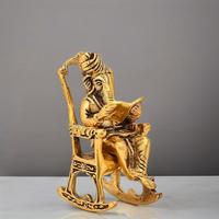 Sculpture artisanale en métal de Dieu Ganesh lisant Ramayana Style Art déco idole Murti pour décor de bureau à domicile Diwali Occasion cadeau