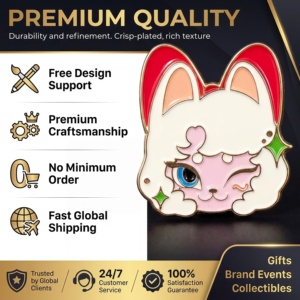 Créez votre propre design : Badge personnalisé en émail souple métallique coloré clignotant, à sublimation, avec personnage de dessin animé et <span class=keywords><strong>carte</strong></span> en papier - Product Image 2