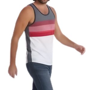 Camiseta sin mangas de algodón a rayas para hombre, chaleco de gimnasio sin mangas para verano, tela suave y transpirable, ropa deportiva ajustada, Sando - Product Image 4