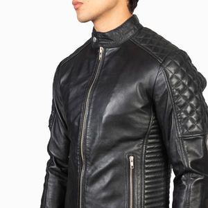 Your Own Logo & Design Zip-up <b>Leather</b> <b>Jackets</b> Stylish Winter <b>Leather</b> Bomber <b>Jacket</b> High Quality Genuine <b>Leather</b> Padded <b>Jacket</b> - Product Image 3