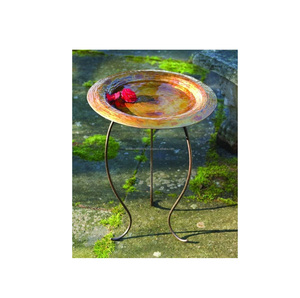 อ่างน้ำนกโลหะแบบคลาสสิกสำหรับสวนหลังบ้าน ลานบ้าน ดีไซน์หรูหรา ฐานแข็งแรง ดึงดูดนก มาพร้อมอ่างเก็บน้ำ - Product Image 1