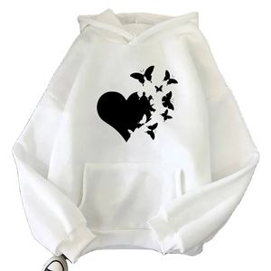 Sweats à capuche décontractés personnalisés au design élégant Nouveau pull imprimé à épaules tombantes 100% sweats à capuche en gros en coton pour femme - Product Image 1