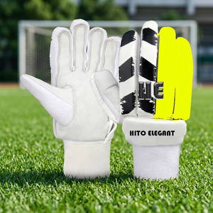 Gants de gardien de but en latex blanc gaufré allemand de qualité supérieure, design personnalisé, sangle élastique, coupe négative - Product Image 5