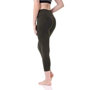 Top Quality Women's Yoga Solid Pattern <b>Knee</b> Length High Waisted Breathable Quick Dry Activewear Leggings Customizable - Product Image 2