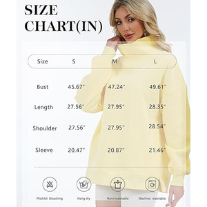 Sudadera extragrande de forro polar personalizada con cuello alto simulado para mujer, estilo urbano, talla grande, para venta en línea - Product Image 5