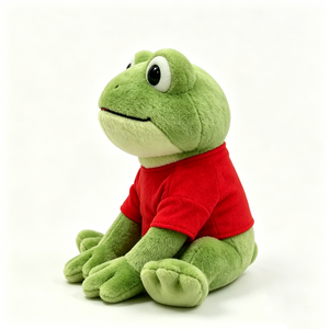 Peluche de rana, rana verde de peluche, peluche de rana con camisa roja, muñeco de peluche de rana sentado - Product Image 5