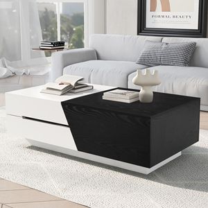 Modern Extendable Sliding Top <b>Coffee</b> <b>Table</b> with Storage Contemporary Furniture for Home Use - Product Image 5