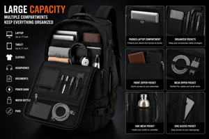 Large Capacity Travel <b>Backpack</b> Waterproof Lightweight Hiking Camping <b>Backpack</b> Outdoor <b>Trekking</b> Mountaineering Laptop Bag - Product Image 2