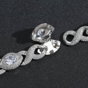 Custom 925 Sterling Silver VVS Moissanite Diamond Tennis Bracelet Hip Hop Jewelry for <b>Men</b> and Women Available for Export Price - Product Image 6
