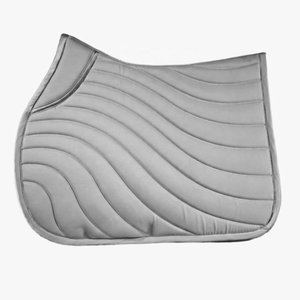 Tapis de selle de saut TOUGH TACK en microfibre beige, motif ondulé matelassé, doublure polaire respirante pour l'entraînement équestre - Product Image 2