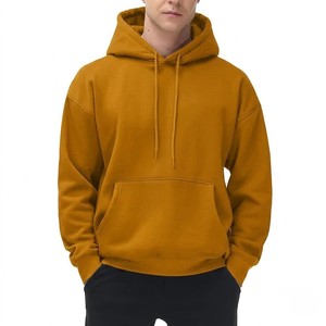 Sudadera con Capucha Premium Amarillo Mostaza de Gran Gramaje, con Logotipo Personalizado, Oversize, de Forro Polar, Estilo Casual Urbano - Product Image 1