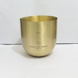 Brass Metal Candle Jar With Custom Logo Brushed Gold Finish Heat Resistant Empty Candle Vessel For High-End Soy <b>Wax</b> Candle - Product Image 5
