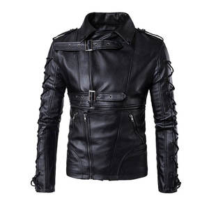 <b>Men</b> Premium Leather <b>Jacket</b> Classic Full Zip Casual Soft Comfortable Durable Regular Fit Everyday Fashion Outerwear Breathable - Product Image 3