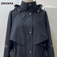Manteau d'hiver court à capuche imperméable haut de gamme pour femmes avec logo personnalisé |   Fabricant OEM ODM 100% polyester