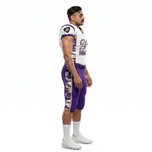 Ensemble d'uniformes de football américain personnalisés sublimés blancs pour camouflage numérique, avec short et pantalon d'équipe adulte en Spandex, anti-humidité, OEM - Product Image 3