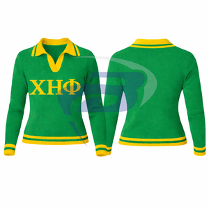 เสื้อสเวตเตอร์ถักสีเขียวลำลองสำหรับผู้หญิงของชมรมชิเอต้าฟีพร้อมลายพิมพ์ตัวอักษร CEP เสื้อสเวตเตอร์ตัวอักษร CEP สามารถปรับแต่งโลโก้ได้ - Product Image 3