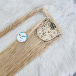 16-30 Inches for Curly Straight Loose Deep Wave Ponytail <b>Wrap</b> Clip Hair Extensions Natural <b>Black</b> Blonde 100% Virgin Remy Human - Product Image 1