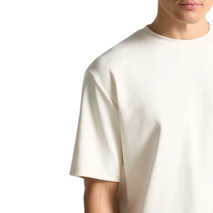 Camiseta de algodón de manga corta con cuello redondo para hombre, diseño artístico en la espalda, corte holgado, dobladillo recto, venta al por mayor, personalizada, OEM - Product Image 5